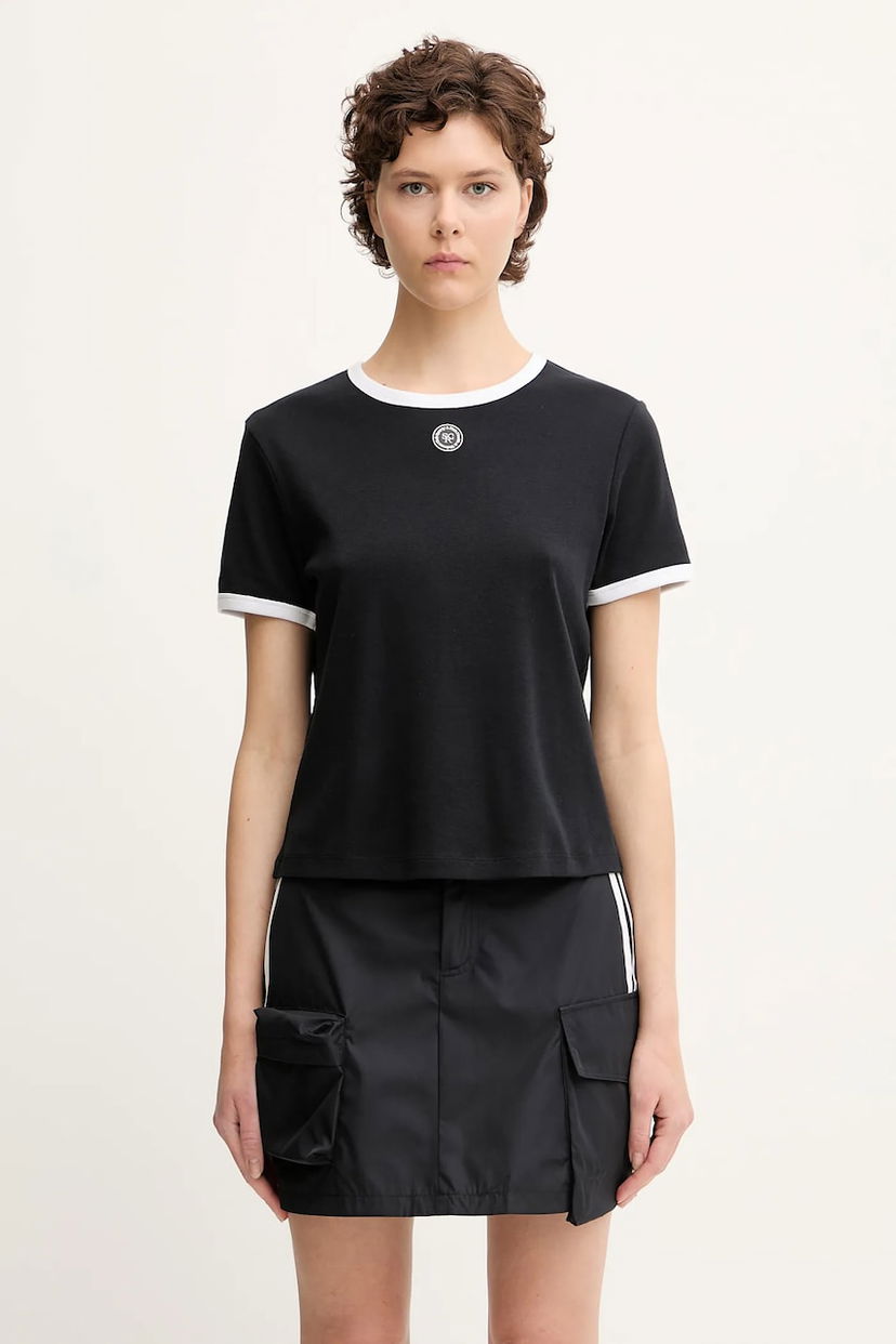 T-shirt Sporty & Rich Sporty & Rich Srhwc Ringer T-Shirt Svart | TO081622305BA01