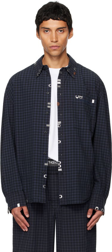 Skjorta Alexander Wang Alexander Wang Boxy Check Shirt Mörkblå | 6WC3251093, 0
