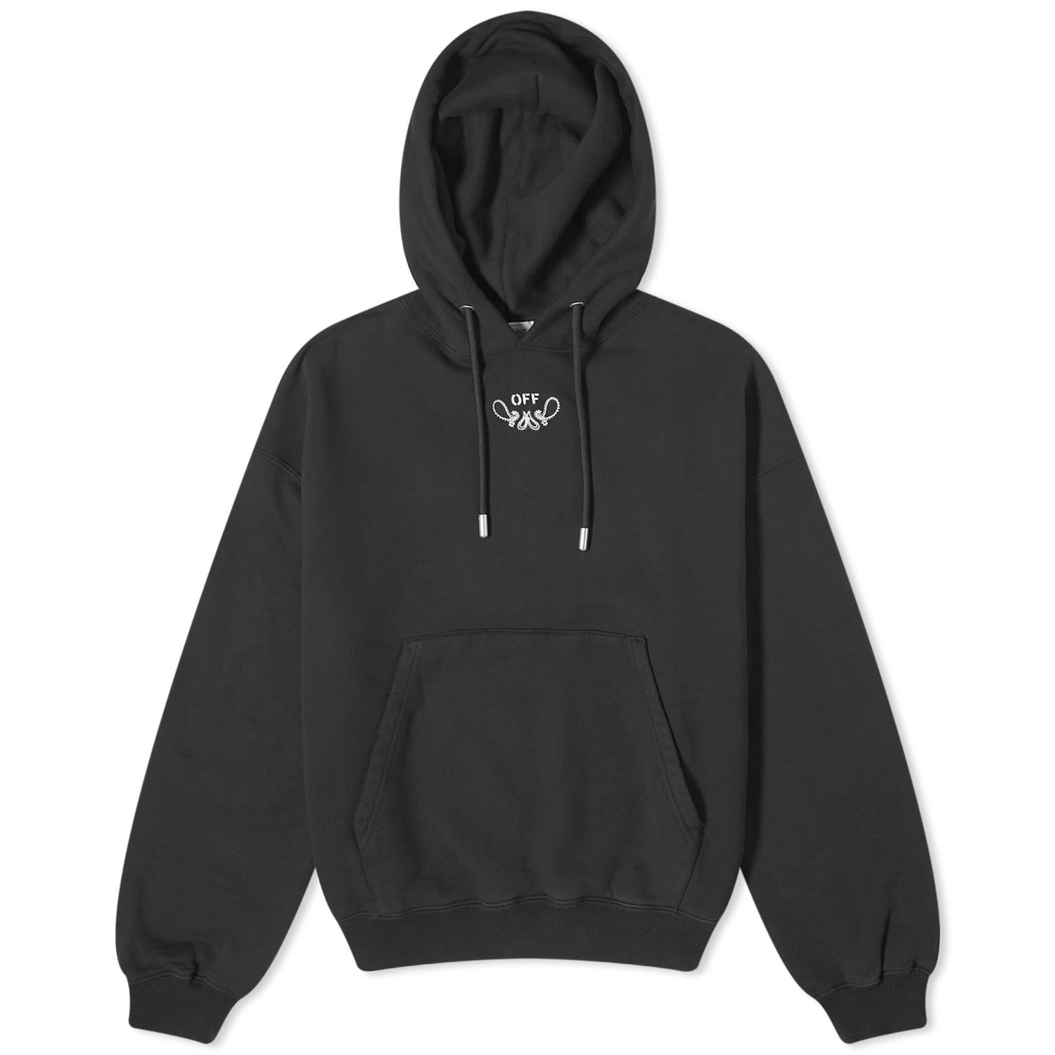Sweatshirt Off-White Bandana Half Arrow Popover Hoodie Svart | OMBB118S24FLE0011001, 0