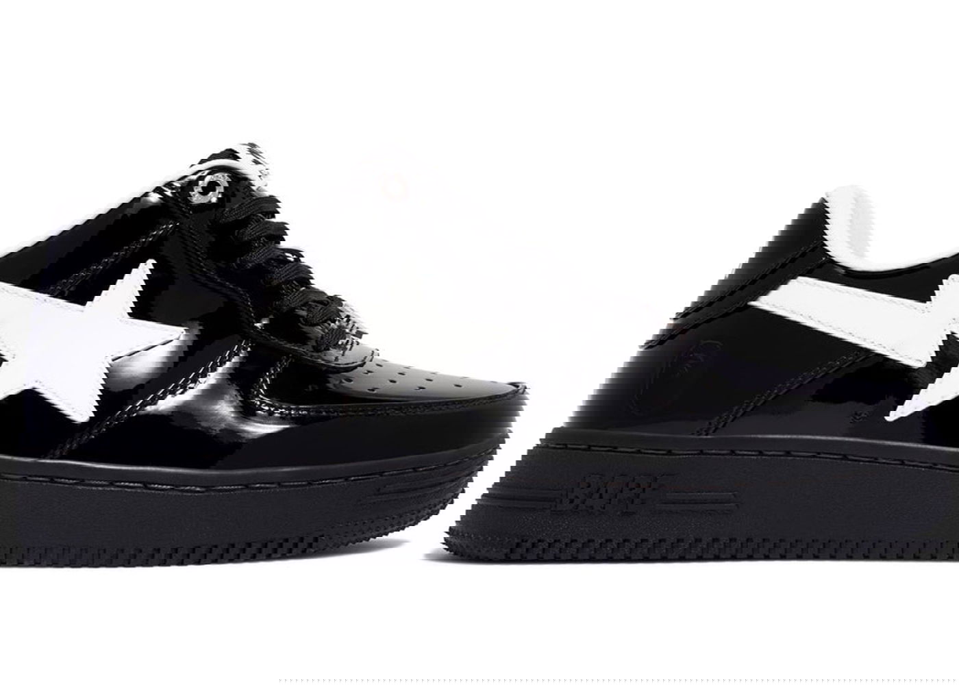 Sneakers och skor BAPE A Bathing Ape Bape Sta #2 Black Patent Svart | 1K30-191-302-BLK/1K30-291-302-BLK/001FWK301302M_BLK, 0
