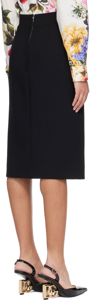 Kjol Dolce & Gabbana Dolce&Gabbana Slit Midi Skirt Svart | F4CU7T FUBF1, 2