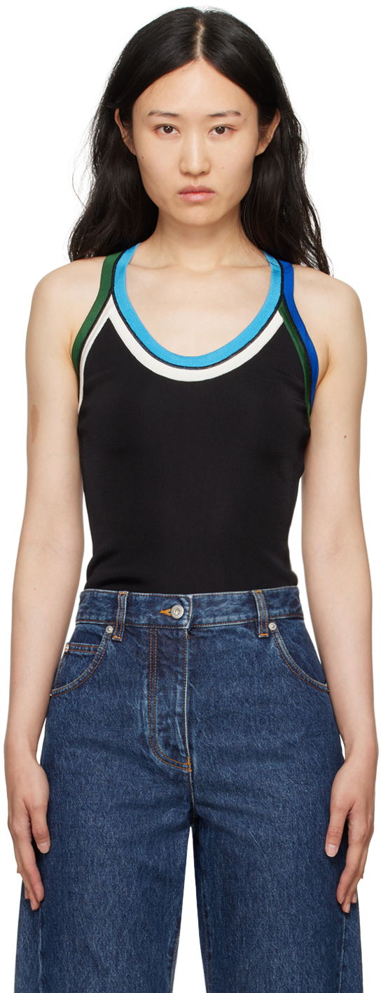 Linne FERRAGAMO Contrasting Trim Tank Top Svart | 112787 - 776049