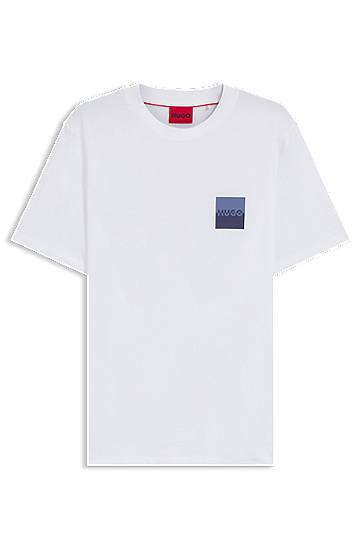 T-shirt BOSS HUGO Men's T-Shirt with Split Logo Vit | 50544458