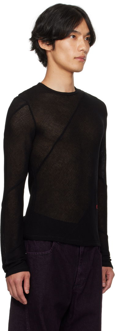 T-shirt Eckhaus Latta Eckhaus Latta Spiral Long Sleeve T-Shirt Svart | 1107-EL-PF25-J, 1