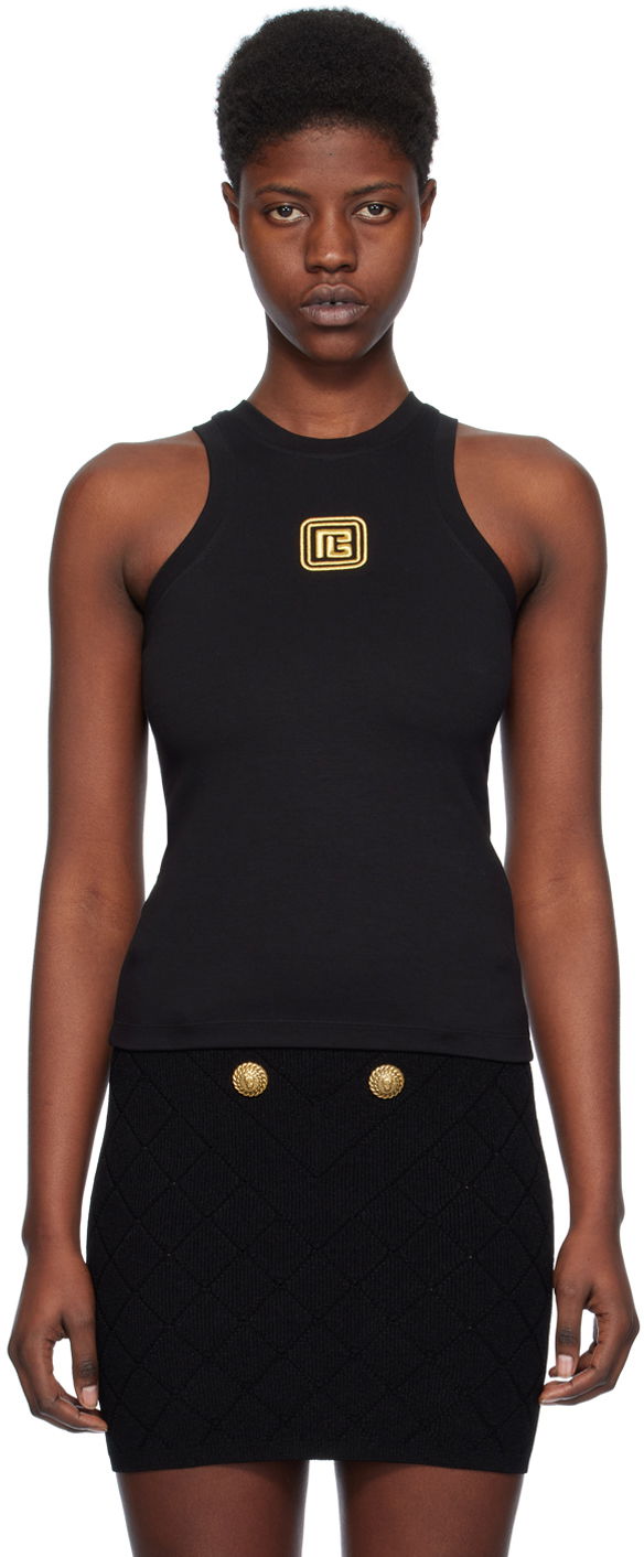 Linne Balmain 'PB' Tank Top Svart | CF1EB045BC49