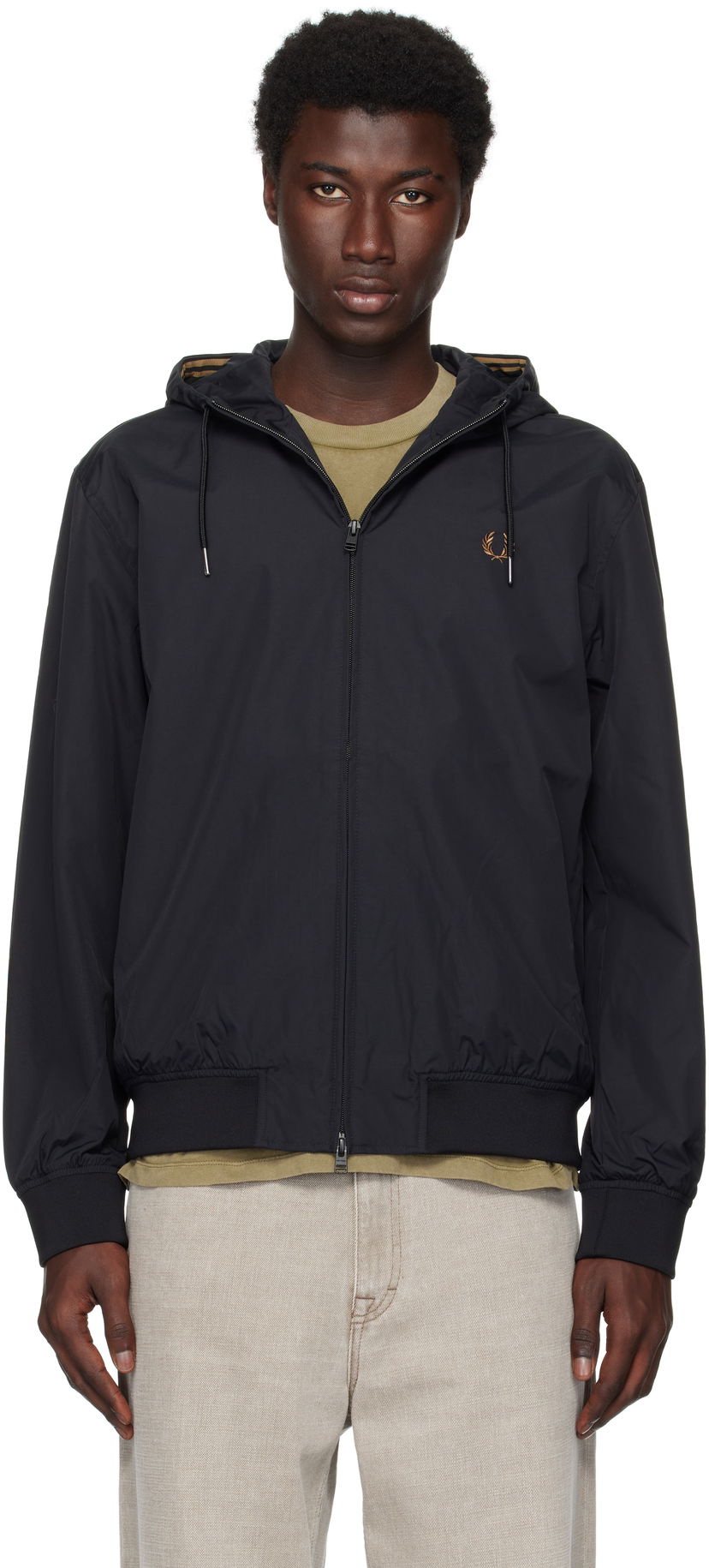 Jacka Fred Perry Fred Perry 'The Hooded Brentham' Jacket Svart | J9040
