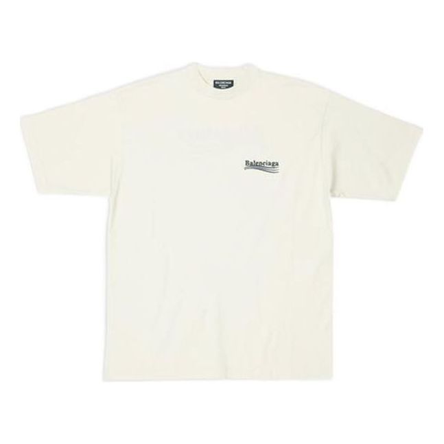 T-shirt Balenciaga Political Campaign Large Fit T-Shirt Vit | 641675TKVJ18962