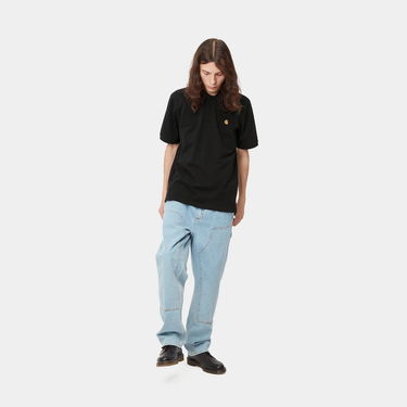 Polotröja Carhartt WIP S/S Chase Pique Polo Shirt Svart | I023807_00F_XX, 3