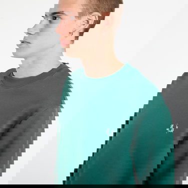 Sweatshirt Fred Perry Fred Perry Crew Neck Sweatshirt Grön | M7535 Z59, 1