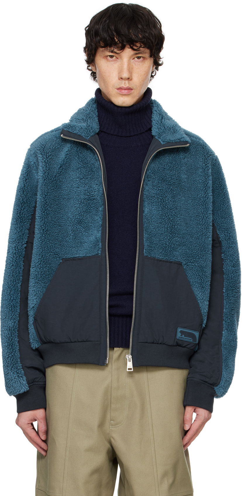 Jacka MAISON KITSUNÉ Fleece Jacket Blå | NM02101WM2012