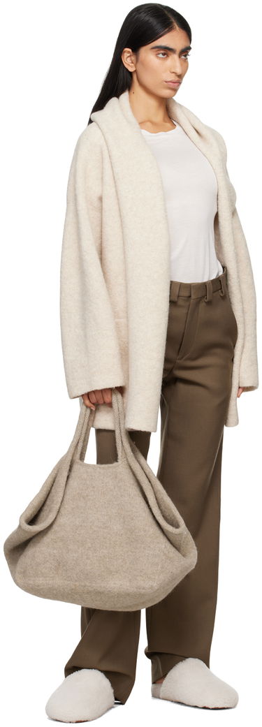 Kläder Yves Salomon Yves Salomon Merinos Curly Lamb Slippers Vit | 25W23WAA342XXMECL, 4