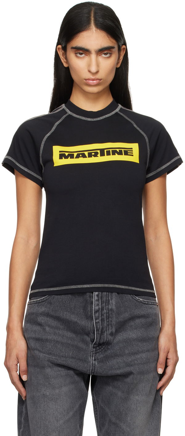 T-shirt Martine Rose Raglan Shrunken T-shirt Svart | 639JE01001L