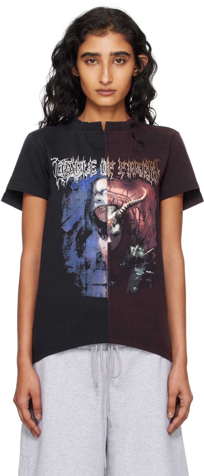 T-shirt VETEMENTS VETEMENTS Cradle of Filth Cut-Up Fitted T-Shirt Svart | WCF76TR930BR
