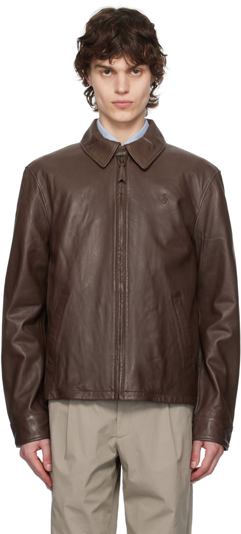 Jacka Polo by Ralph Lauren Polo Ralph Lauren Zip Leather Jacket Brun | 710671431002