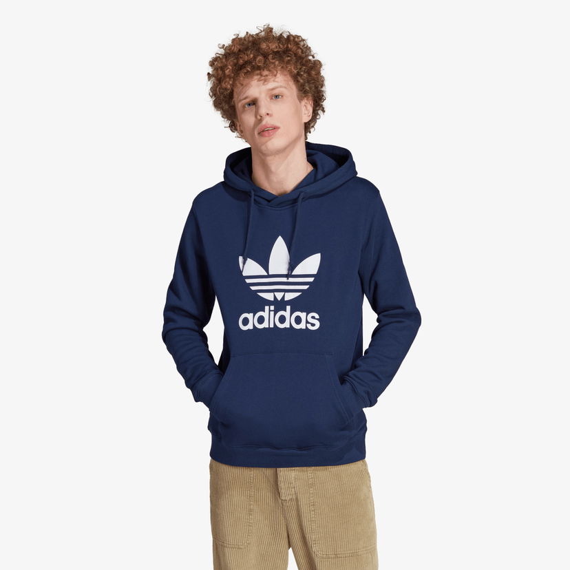 Sweatshirt adidas Originals Adicolor Classics Trefoil Hoodie Mörkblå | IM4496