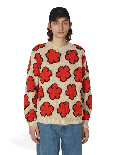 Sweater KENZO All-Over Boke Flower Jumper Beige | FD55PU3563CI 03