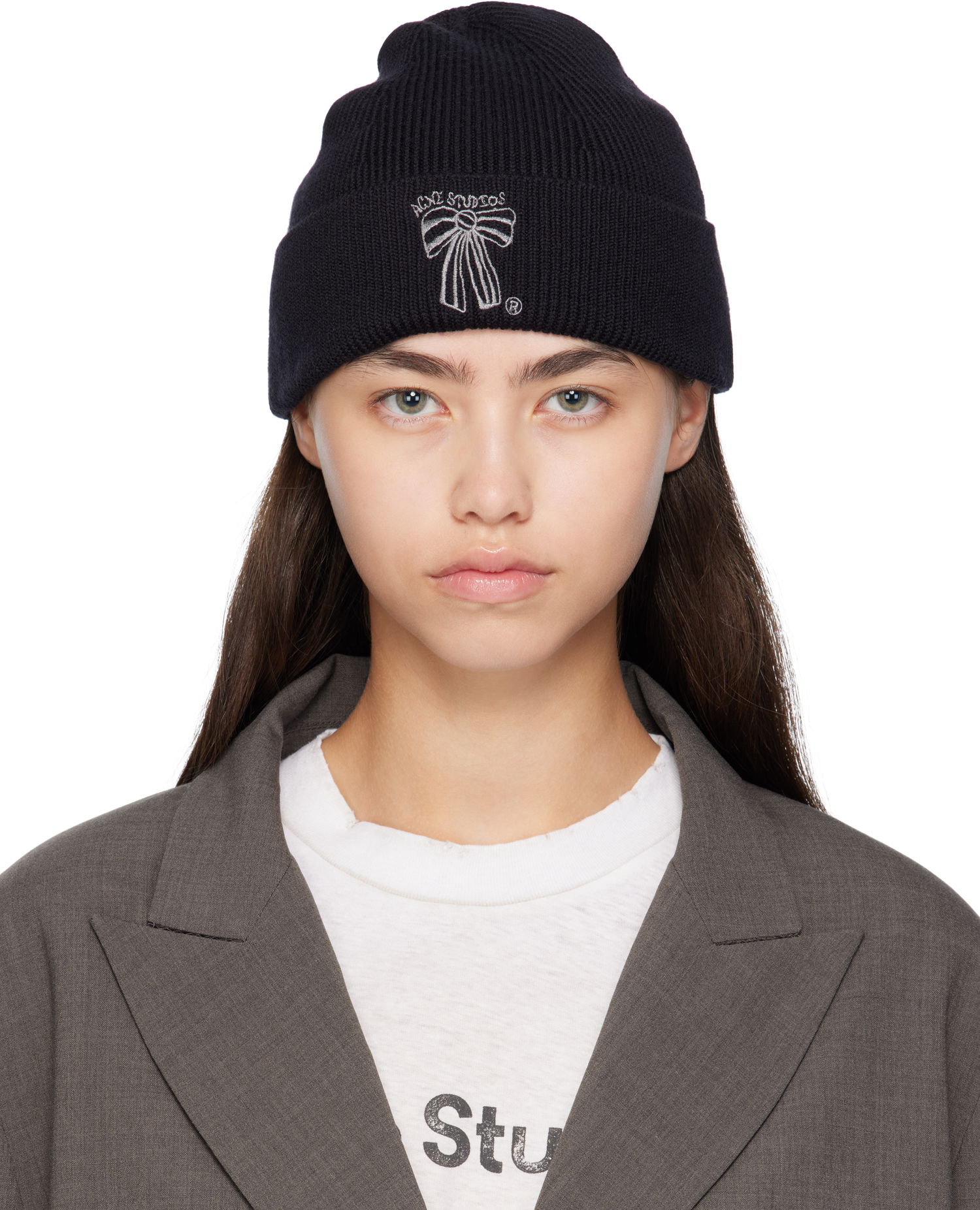 Mössa Acne Studios Acne Studios Merino Wool Beanie Svart | C40423-, 0