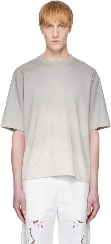 T-shirt Marine Serre Marine Serre Moon Faded Loose Fit T-Shirt Grå | UTT001A CJER0070, 0