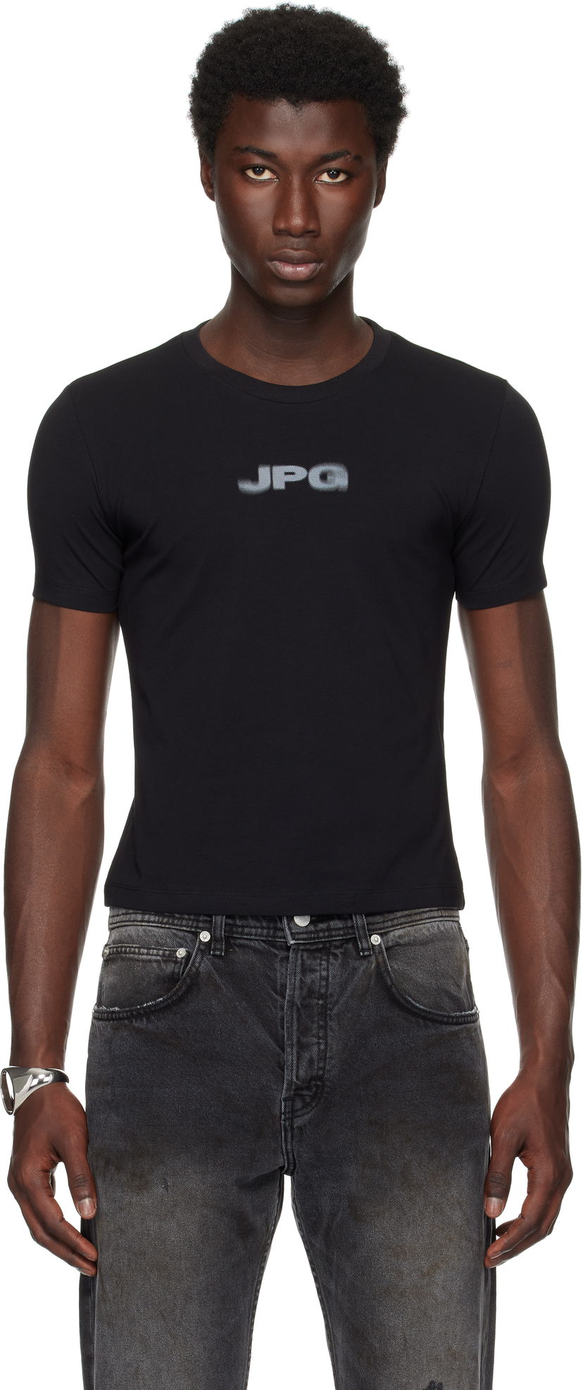 T-shirt Jean Paul Gaultier Jean Paul Gaultier 'The JPG' Baby Tee Svart | 25/03-W-TO300-J002-0004