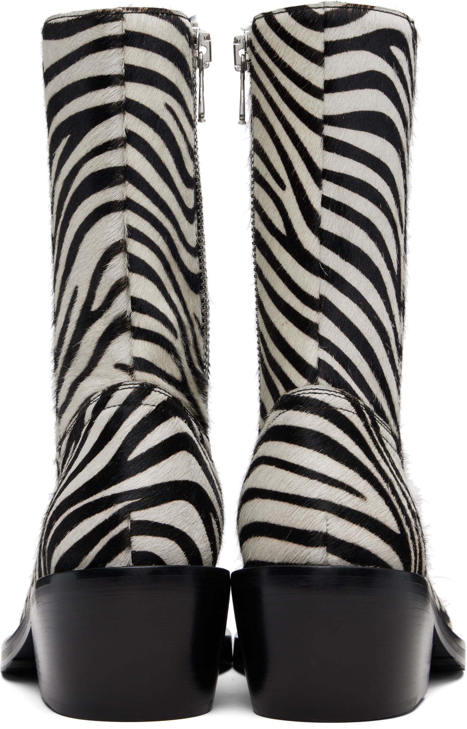 Sneakers och skor Dries Van Noten Dries Van Noten Zip Zebra Print Haircalf Boots Flerfärgad | 252-021707-302, 1