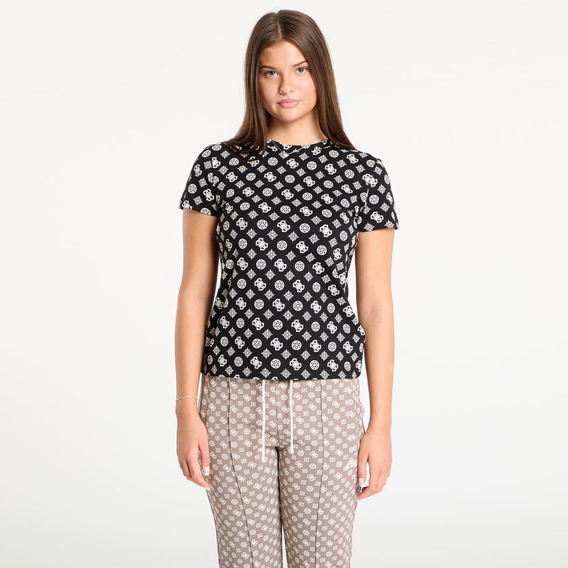 T-shirt GUESS GUESS Gloria Peony Short Sleeve T-Shirt Svart | V5YI04I3Z14-PJ1Q