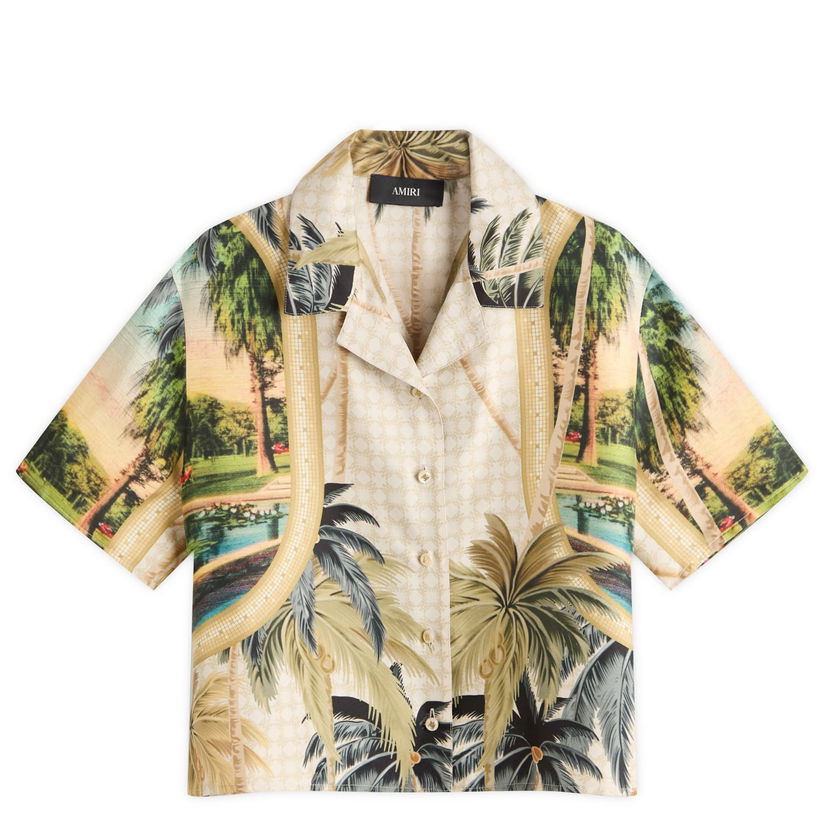 Skjorta AMIRI AMIRI Women's Paradise Print Cropped Shirt, Size Large Flerfärgad | AWSTCA1038-900