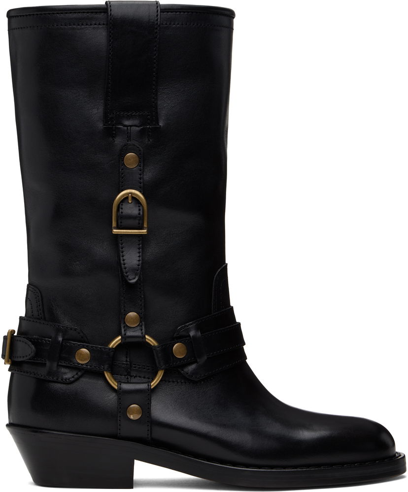 Kläder ISABEL MARANT Isabel Marant Heiko Leather Boots Svart | 25PBO0192FA-C1A22S