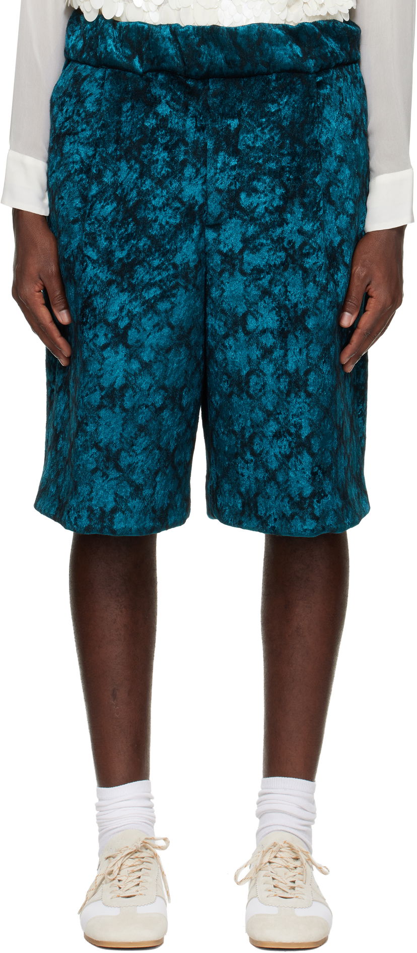 Shorts Dries Van Noten Dries Van Noten Jacquard Shorts Turkos | 252-020953-2133