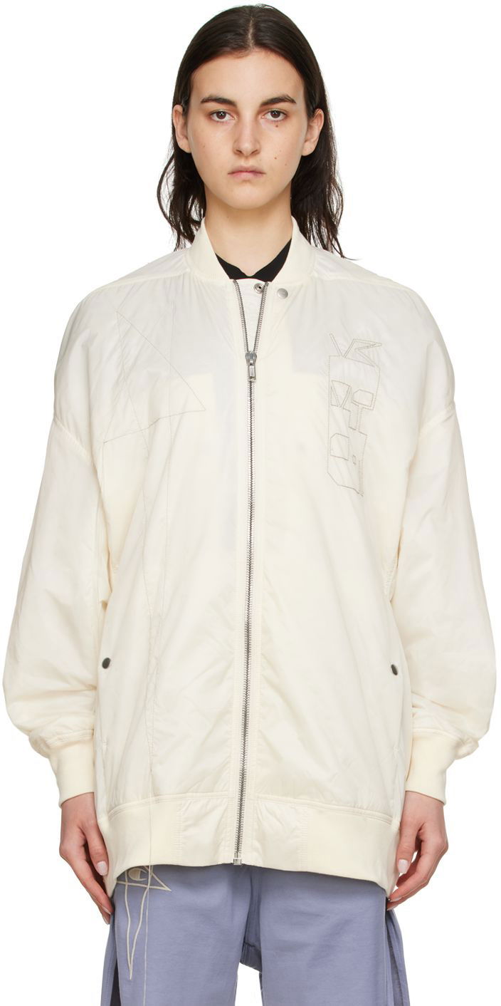 Bomberjacka Rick Owens Nylon Bomber Jacket Vit | DS01B7927 NDT1