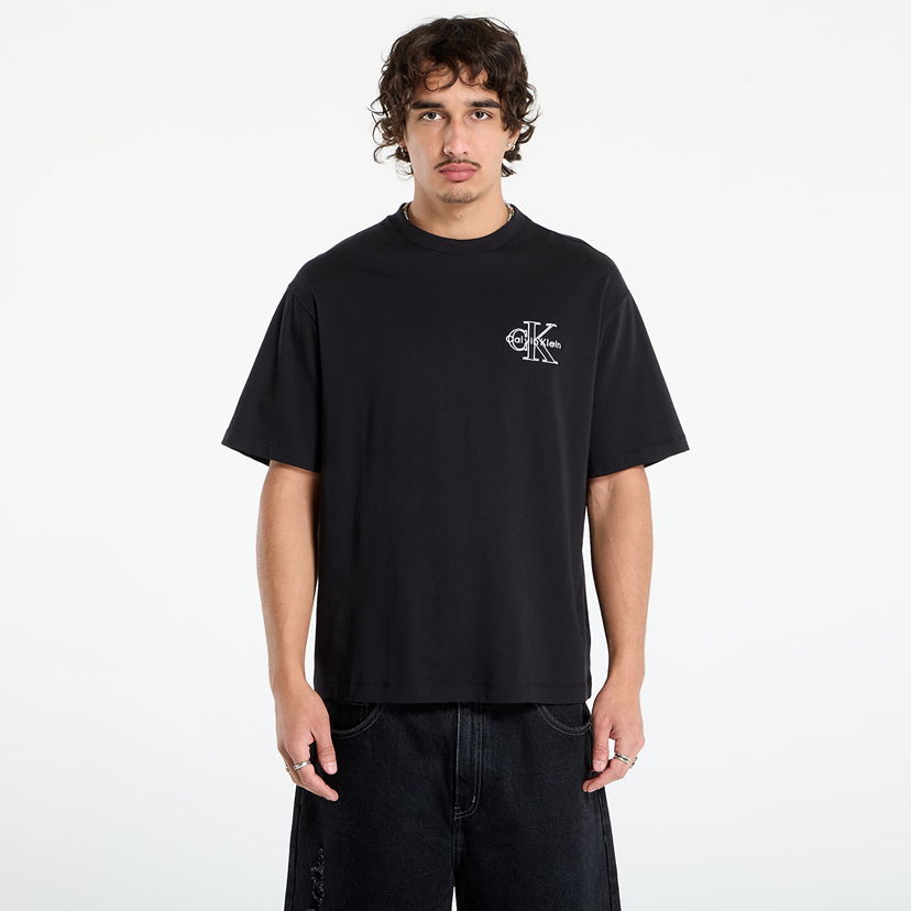 T-shirt CALVIN KLEIN Calvin Klein Jeans Men's 30S Micro Monolog Graphic T-Shirt Svart | LV04RC856G UB1
