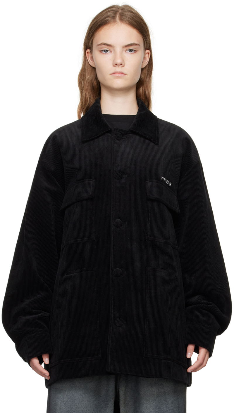 Jacka We11done We11done Four-Pocket Corduroy Jacket Svart | WD-JP2-24-054-U-BK
