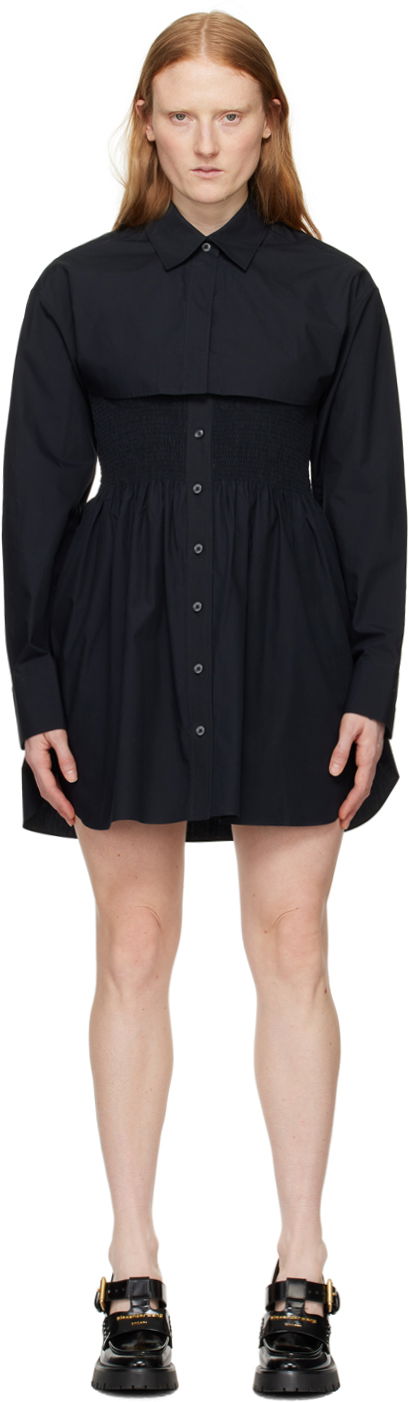Klä Alexander Wang Smocked Minidress Svart | 4WC2246263