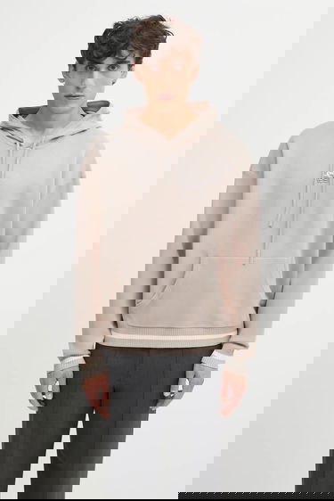 Sweatshirt Filling Pieces Knit Hoodie with Applique Beige | 422532500265, 0