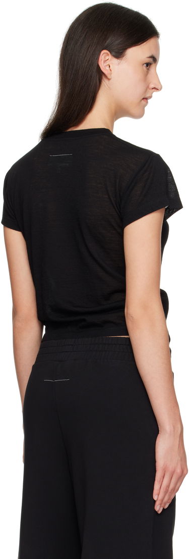 T-shirt Maison Margiela MM6 Maison Margiela Sheer Wool T-Shirt Svart | S52GC0354 M20123, 2