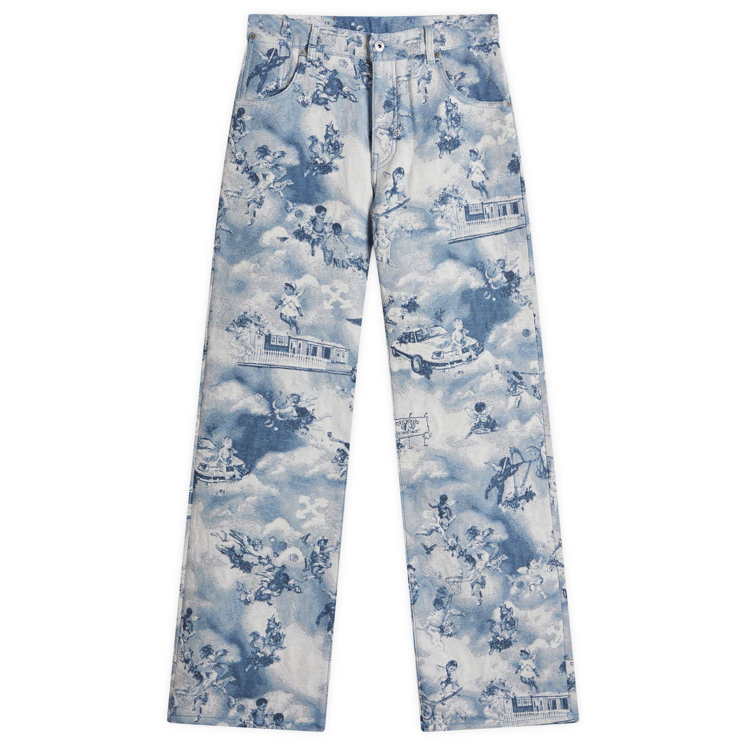 Jeans Off-White Off-White Fresco Tapestry Wide 5 Pocket Jeans Size 30 Blå | OWYA062S25FAB0014200, 1