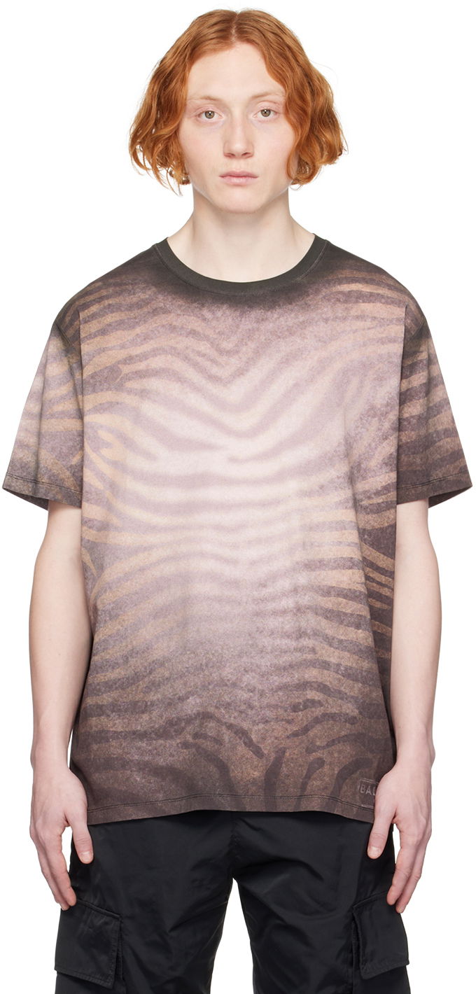 T-shirt Balmain Zebra Print Relaxed Fit T-Shirt Brun | AH1EG010GC50