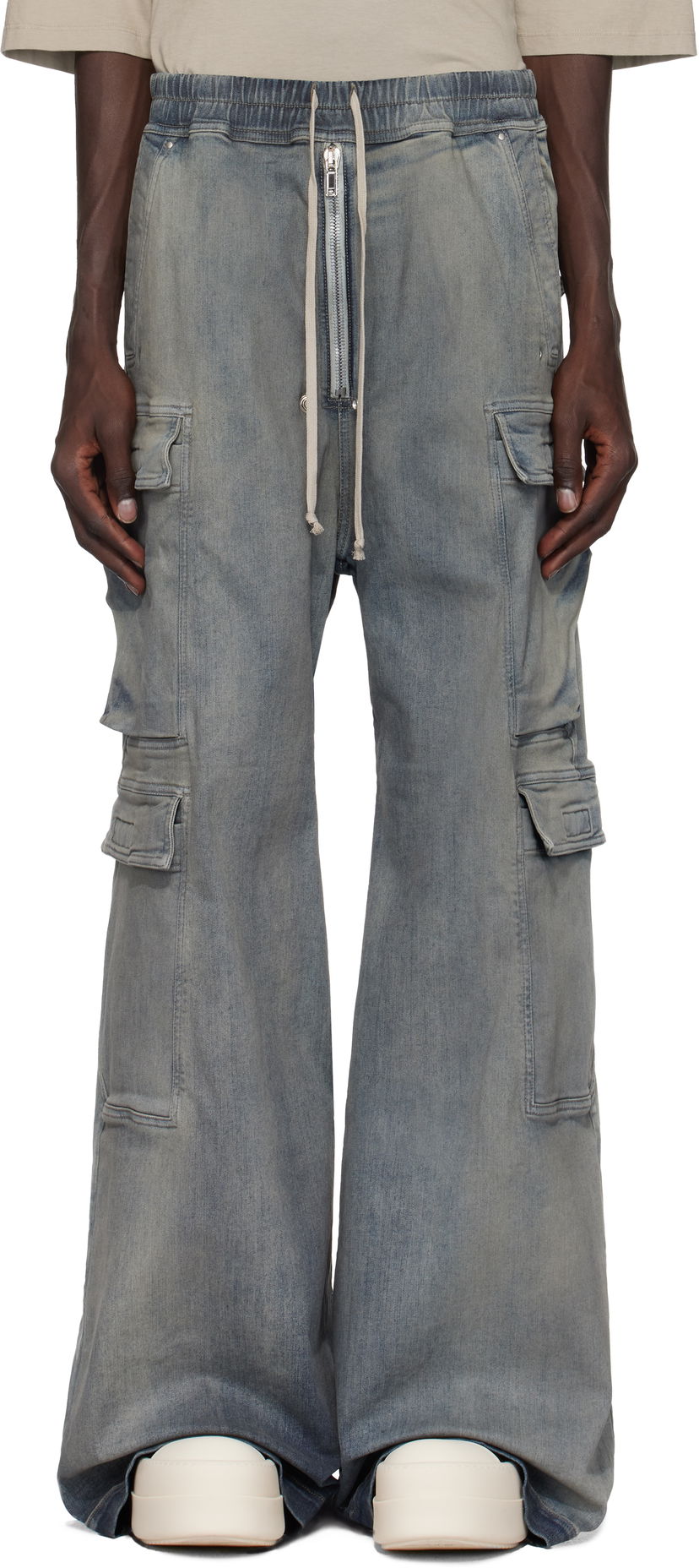 Cargo byxor Rick Owens Porterville Double Cargo Jumbo Belas Denim Cargo Pants Blå | DU02D2398 SKY