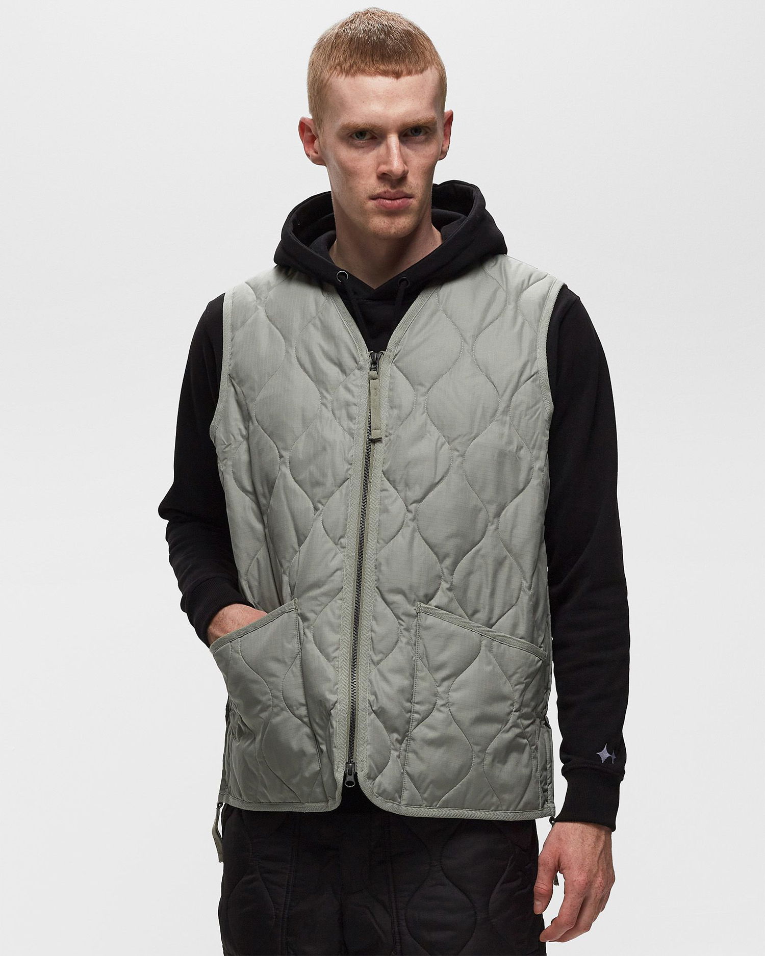 Väst TAION MILITARY ZIP V NECK DOWN VEST Grön | TAION-001ZML-1-GREEN, 1