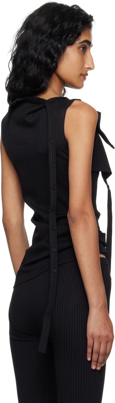 Linne Ottolinger Ottolinger Ada Pinstripe Sleeveless Top Svart | 102-106004-01, 2