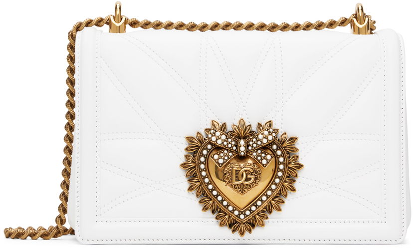 Handväska Dolce & Gabbana White Medium Devotion Bag Vit | BB7158 AW437