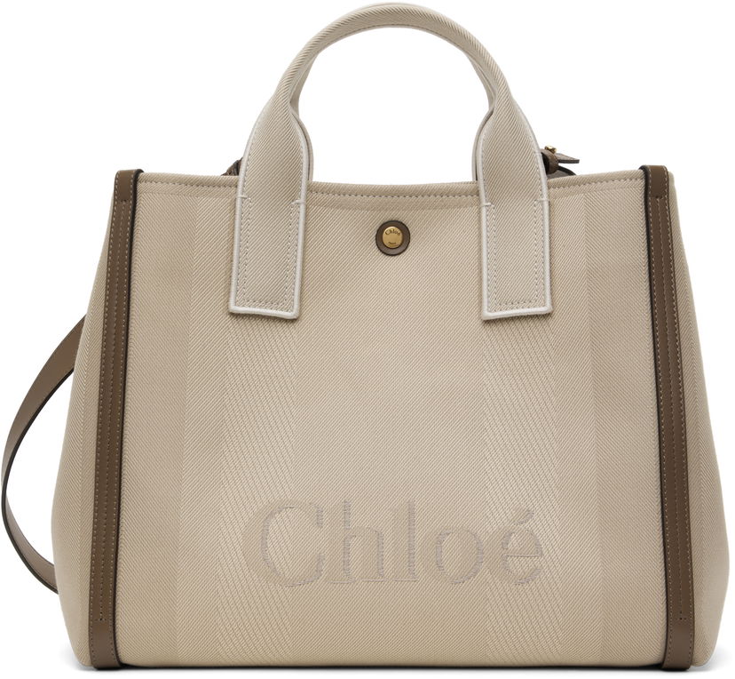 Tygpåse CHLOÉ Chloé 'Chloé Carry' Tote Bag Beige | CHC25SS910O65