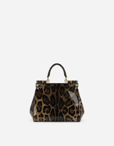 Handväska Dolce & Gabbana Dolce & Gabbana Leopard Print Patent Leather Sicily Handbag Flerfärgad | BB6003AM568HA93M, 3