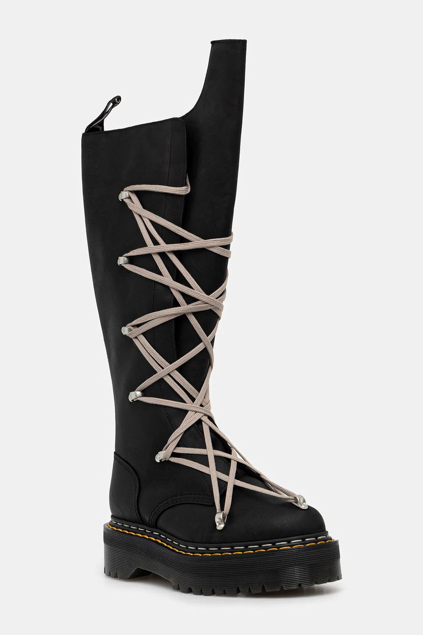 Sneakers och skor Rick Owens Rick Owens DRKSHDW 1B60 Quad Sole Pentalace Platform Boot Svart | DW02E6811.0001