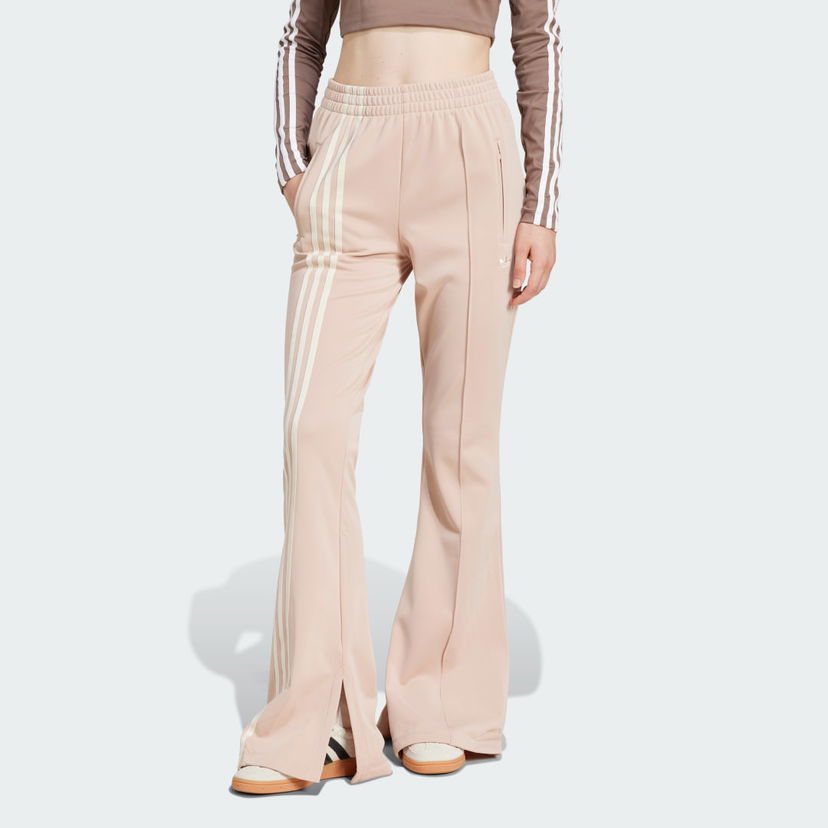 Träningsbyxor adidas Performance 3-Stripes Flared Firebird Track Pants Rosa | JJ0935