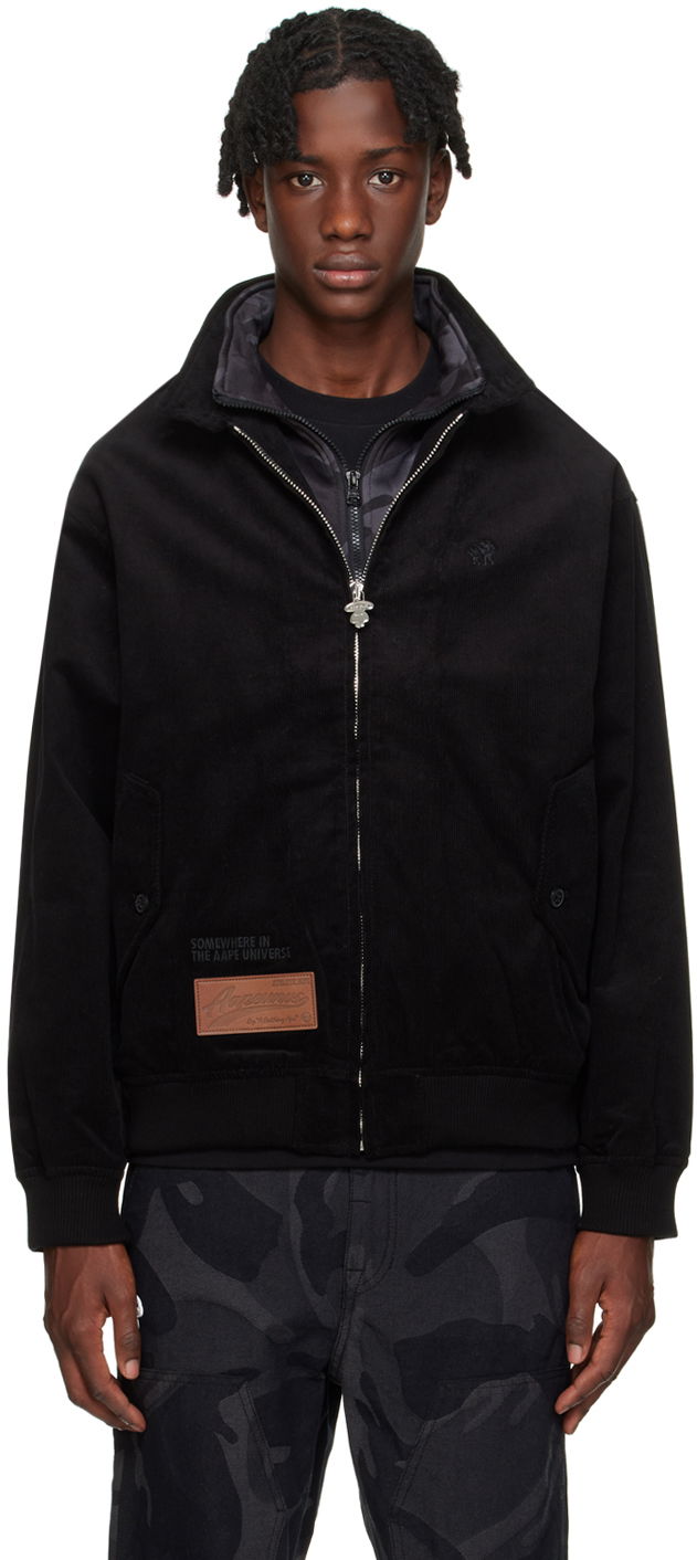 Bomberjacka AAPE by A Bathing Ape AAPE by A Bathing Ape Patch Corduroy Jacket Svart | AAPLJM7613XXLBKX