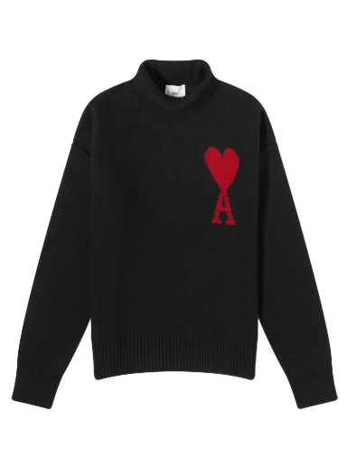 Sweater AMI ADC Large Funnel Knit Sweater Svart | BFUKS406-018-009