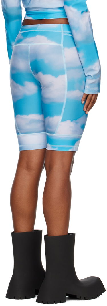 Shorts VETEMENTS Printed Bike Shorts Blå | VL14AT400S, 2