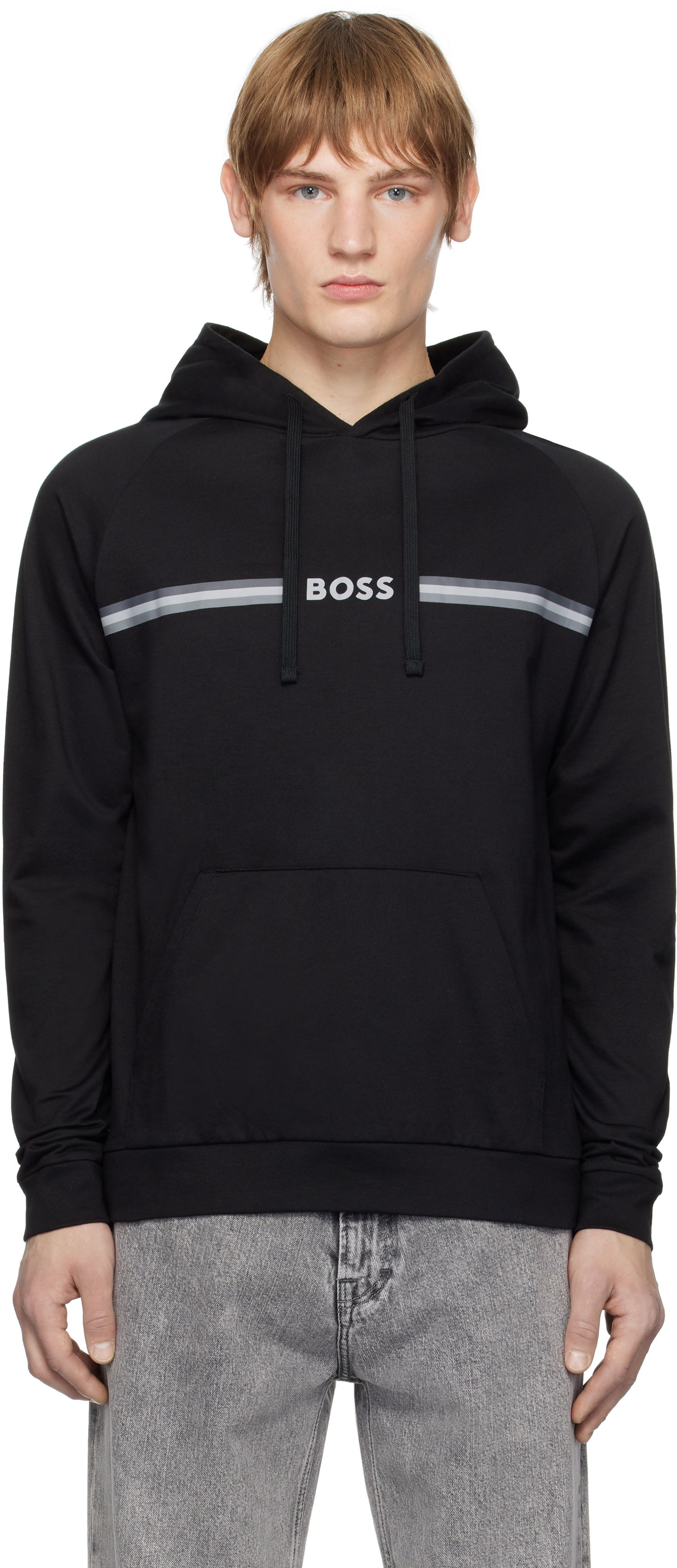 Sweatshirt BOSS Hoodie With Logo Svart | 50535854, 0