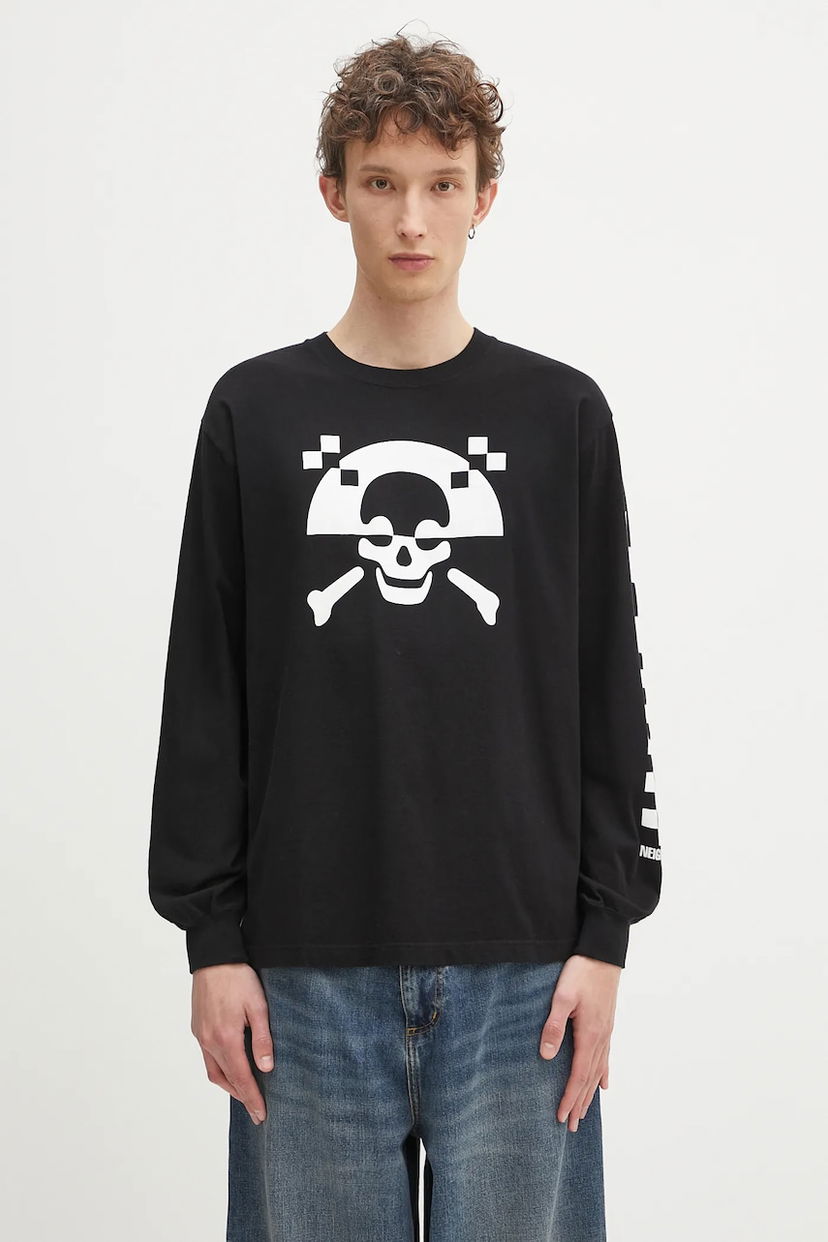 T-shirt Neighborhood NEIGHBORHOOD Long Sleeve Graphic T-Shirt Svart | 242PCNH.LT05
