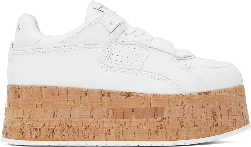 Sneakers och skor Valentino Valentino Garavani Freedots XL Calfskin & Cork Vit | 6W2S0IG5NGG